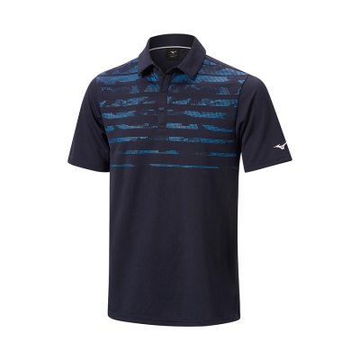 Camisa Polo Mizuno Breath Thermo Winter Jacquet Hombre - Azul Oscuro Marino - Chile M837FDRIPV